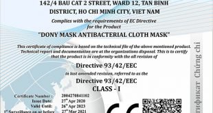 - DONY MASK OFFICIAL CE CERTIFICATE FROM FRENCH CERT UK