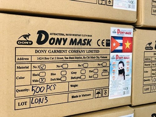 - DONY Company donate 20.000 antibacterial cloth face masks to support CUBA against Covid-19