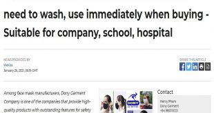 DONY launches a new reusable mask: no need to wash, use immediately when buying - Suitable for company, school, hospital