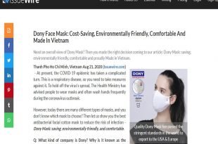 Dony Face Mask: Cost-Saving, Environmentally Friendly, Comfortable And Made In Vietnam