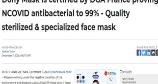 Dony Mask is certified by DGA France proving NCOVID antibacterial to 99% - Quality sterilized & specialized face mask