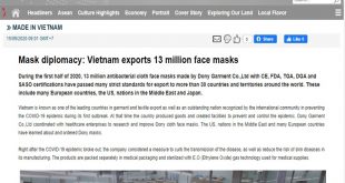 Mask diplomacy: Vietnam exports 13 million face masks