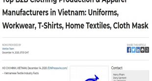 Top B2B Clothing Production & Apparel Manufacturers in Vietnam: Uniforms, Workwear, T-Shirts, Home Textiles, Cloth Mask