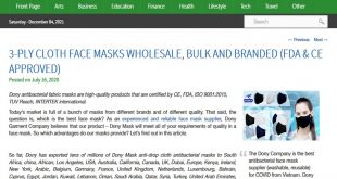 3-ply cloth face masks wholesale, bulk and branded
