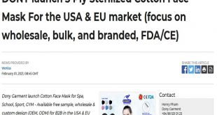 DONY launch 3 Ply Sterilized Cotton Face Mask For the USA & EU market (focus on wholesale, bulk, and branded, FDA/CE)
