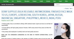 Dony Supplies Bulk Reusable Antimicrobial Finished Face Mask To US, Europe, Uzbekistan, South Korea, Japan, Russia, Indonesia, Singapore, Philippines, Mexico, India, Peru