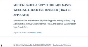 MEDICAL GRADE & 3-PLY CLOTH FACE MASKS WHOLESALE, BULK AND BRANDED