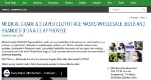 Medical Grade & 3 Layer Cloth Face Masks Wholesale, Bulk and Branded