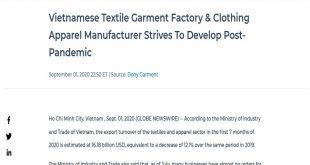 Vietnamese Textile Garment Factory & Clothing Apparel Manufacturer Strives To Develop Post-Pandemic