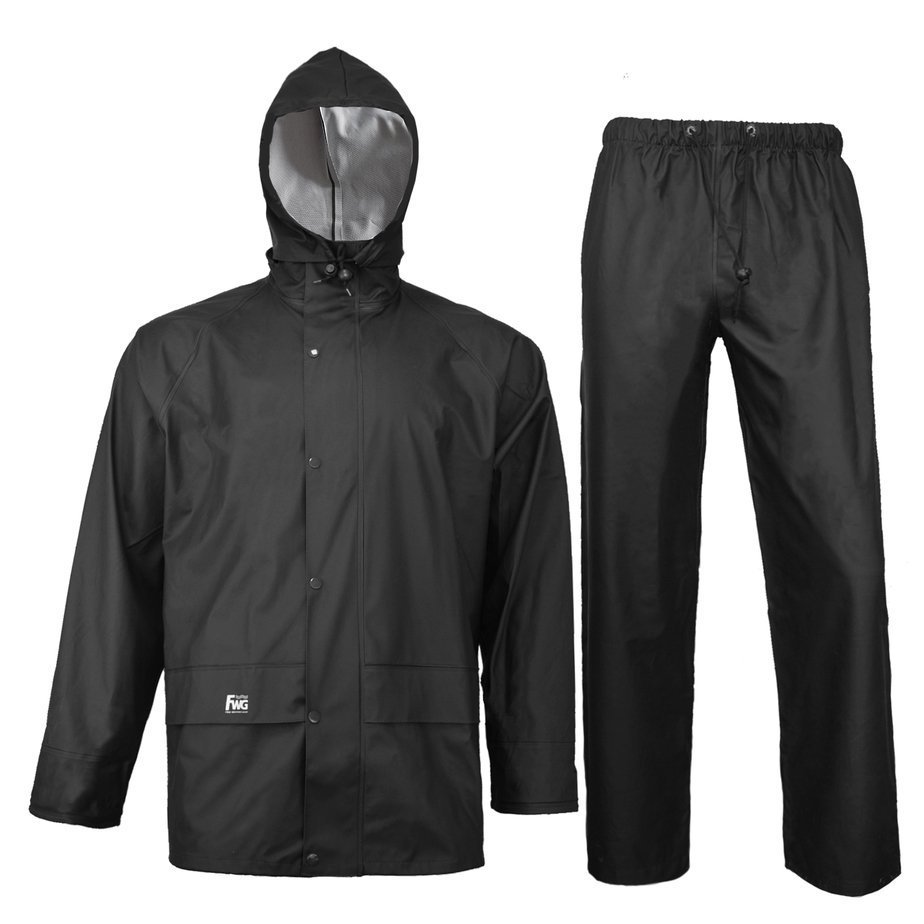 - 3 Pieces Heavy Duty Workwear Waterproof Rain Suit Jacket With Pants
