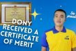 DONY received a certificate of merit