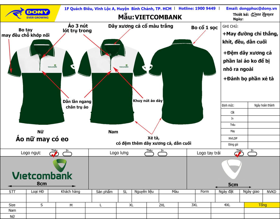 - Completing High Quality Uniform T-Shirt Orders For Vietcombank Customers