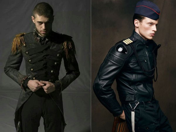 Fashion designs inspired by classic police uniforms for men