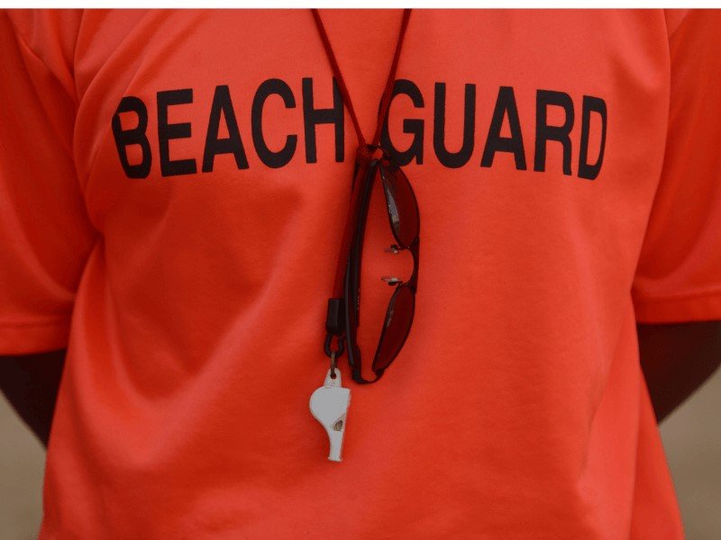 The lifeguard costume exudes professionalism and authority.